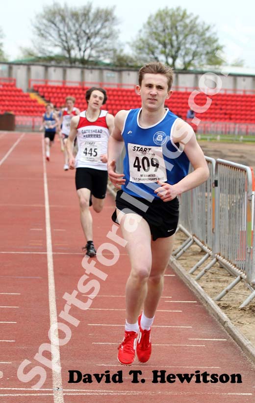 Michael Wilson (Sunderland Harriers) wins the Under-17 800 metres, 2012 North Eastern Championships.